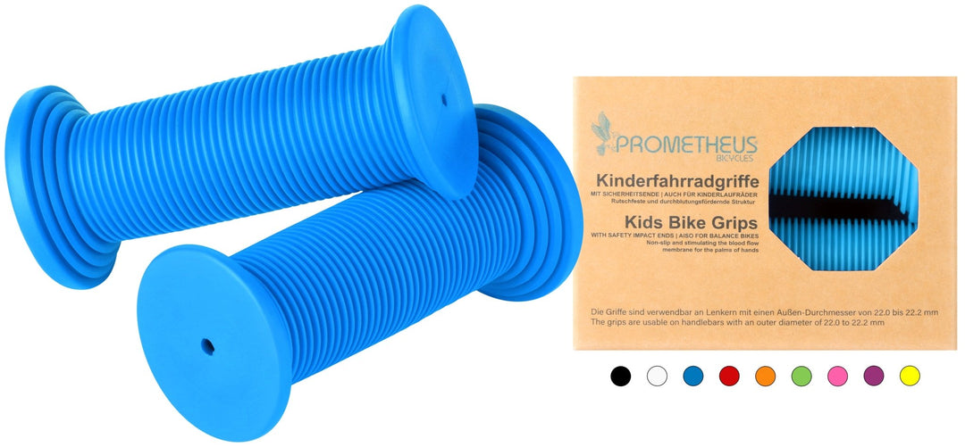 Lenkergriffe Kinder mit Sicherheitsende Kraton - Gummi in Blau – Lenkergriffe von PROMETHEUS BIKES | PROMETHEUS BIKES