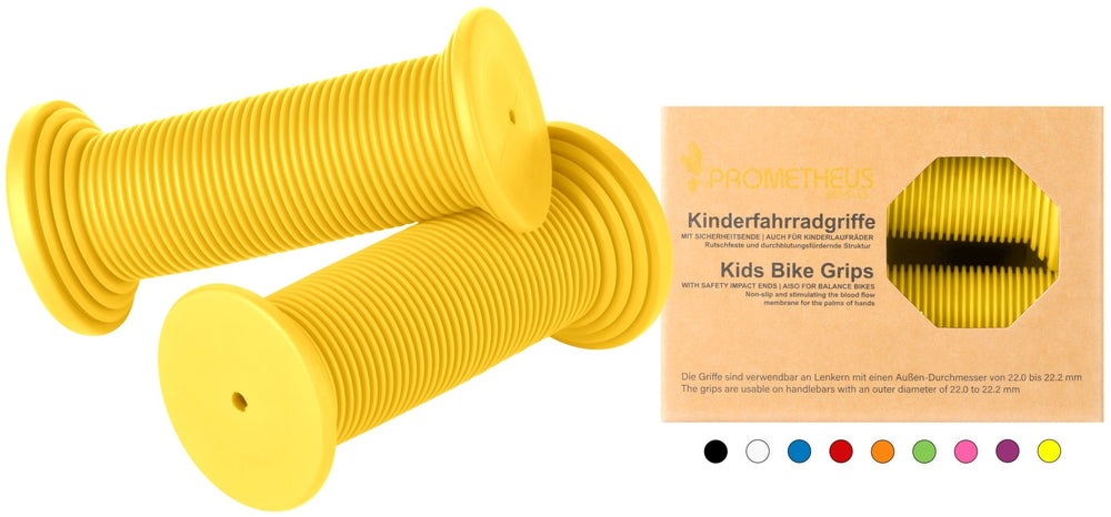 Lenkergriffe Kinder mit Sicherheitsende Kraton - Gummi in Gelb – Lenkergriffe von PROMETHEUS BIKES | PROMETHEUS BIKES