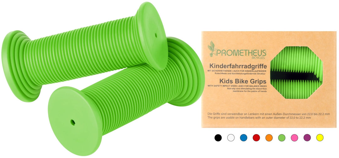 Lenkergriffe Kinder mit Sicherheitsende Kraton - Gummi in Grün – Lenkergriffe von prometheus - bikes | prometheus - bikes