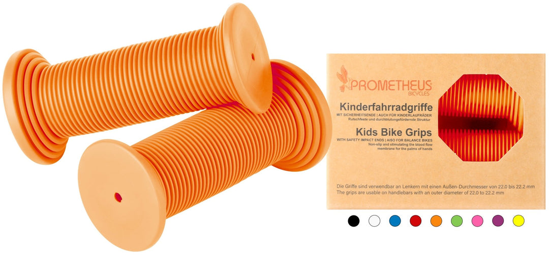 Lenkergriffe Kinder mit Sicherheitsende Kraton - Gummi in Orange – Lenkergriffe von prometheus - bikes | prometheus - bikes