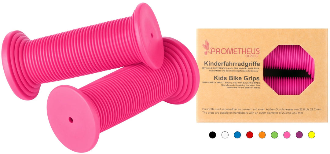 Lenkergriffe Kinder mit Sicherheitsende Kraton - Gummi in Rosa – Lenkergriffe von prometheus - bikes | prometheus - bikes