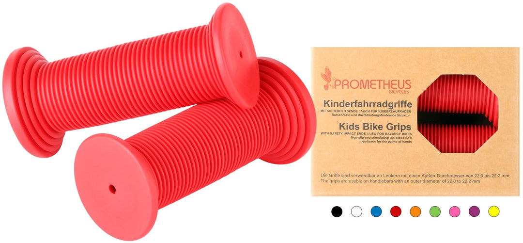 Lenkergriffe Kinder mit Sicherheitsende Kraton - Gummi in Rot – Lenkergriffe von prometheus - bikes | prometheus - bikes