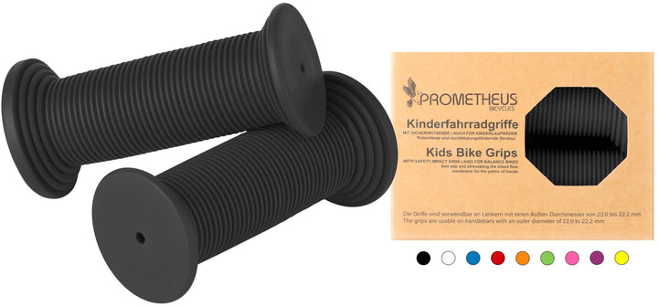 Lenkergriffe Kinder mit Sicherheitsende Kraton - Gummi in Schwarz – Lenkergriffe von PROMETHEUS BIKES | PROMETHEUS BIKES