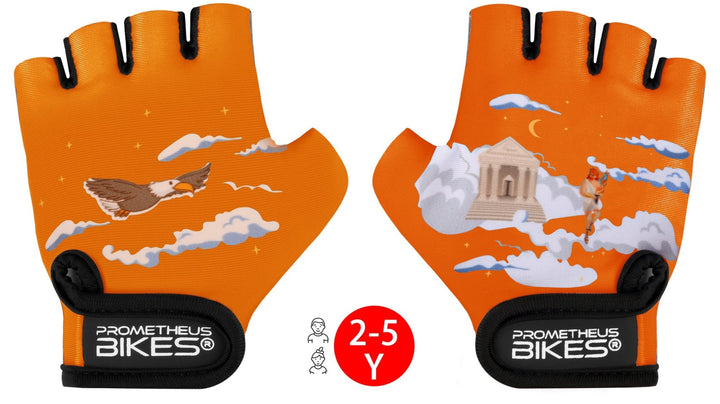 Radhandschuhe Kinder 2 bis 5 Jahre | Fingerlos Gr. S in Orange – Schutzausrüstung von prometheus - bikes | prometheus - bikes