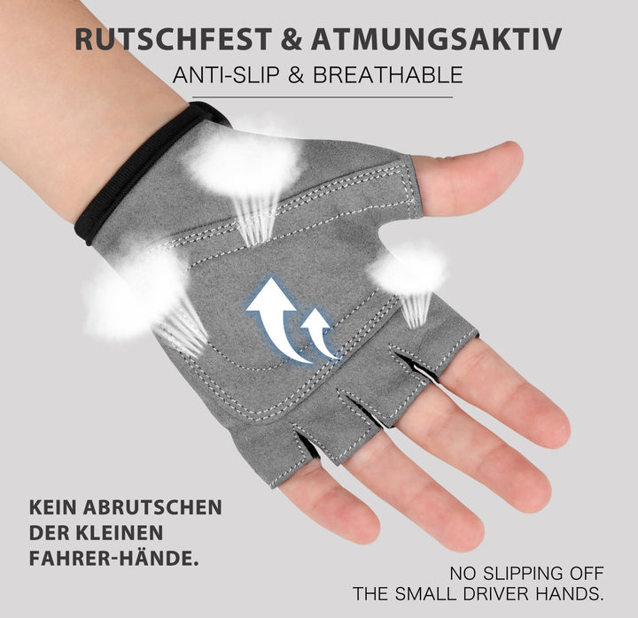 Radhandschuhe Kinder 2 bis 5 Jahre | Fingerlos Gr. S in Violett – Schutzausrüstung von prometheus - bikes | prometheus - bikes