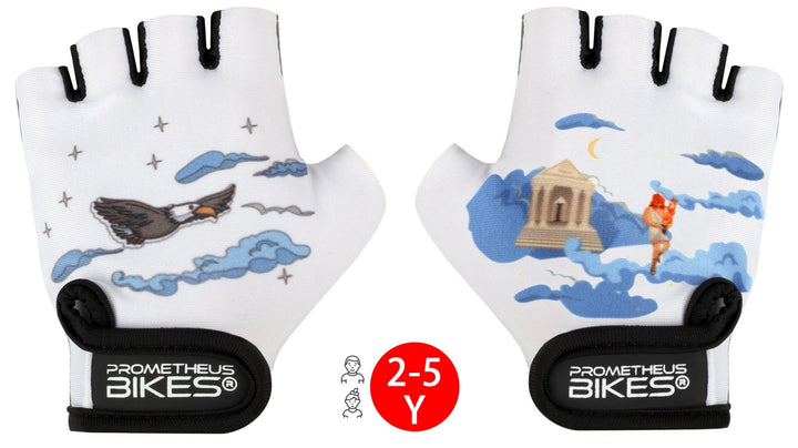 Radhandschuhe Kinder 2 bis 5 Jahre | Fingerlos Gr. S in Weiß – Schutzausrüstung von prometheus - bikes | prometheus - bikes