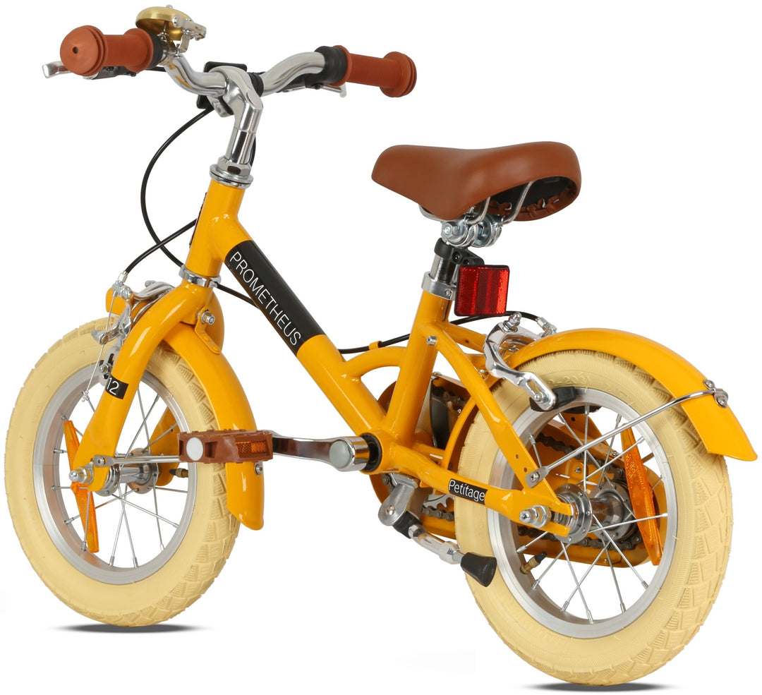RETRO Kinderrad ab 3 - 4 Jahre in 14 Zoll | Gelb – Kinderfahrrad 14 Zoll von prometheus - bikes | prometheus - bikes