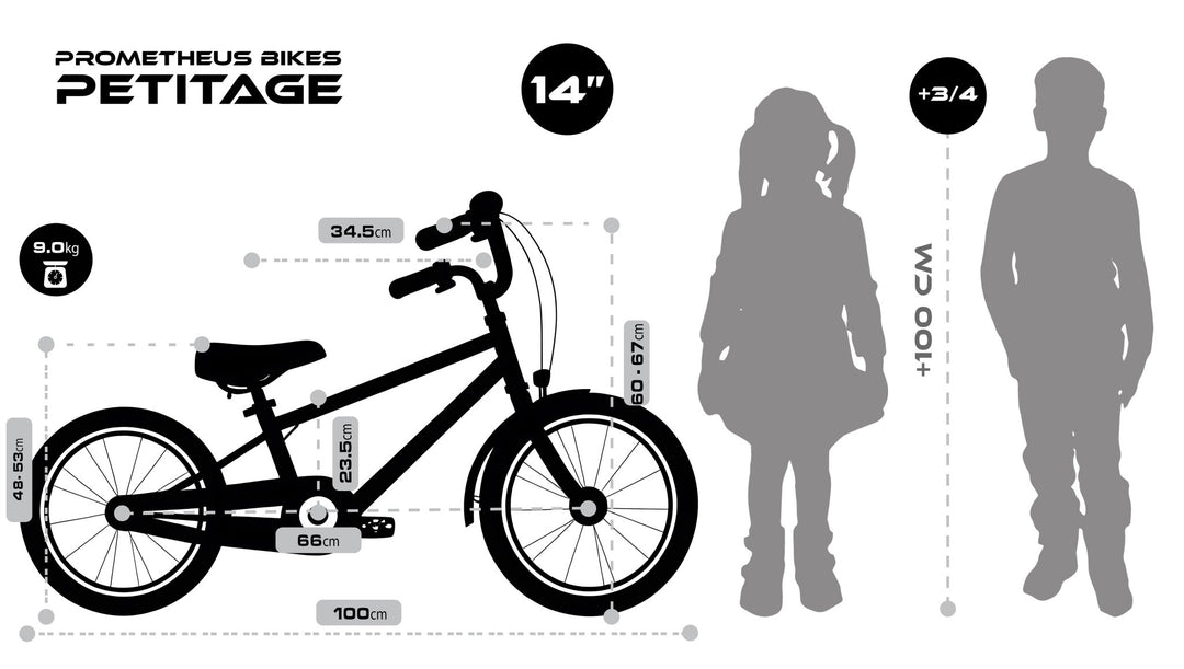 RETRO Kinderrad ab 3 - 4 Jahre in 14 Zoll | Gelb – Kinderfahrrad 14 Zoll von prometheus - bikes | prometheus - bikes