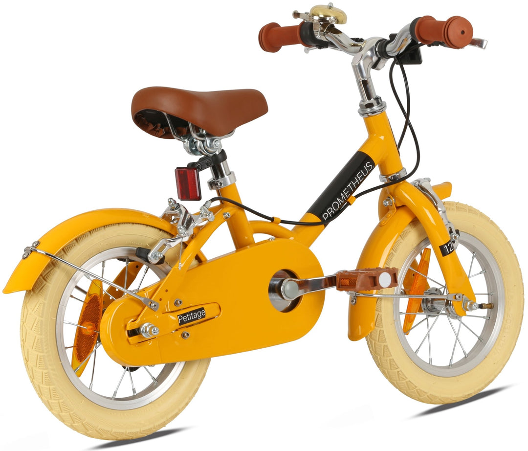 RETRO Kinderrad ab 3 - 4 Jahre in 14 Zoll | Gelb – Kinderfahrrad 14 Zoll von prometheus - bikes | prometheus - bikes
