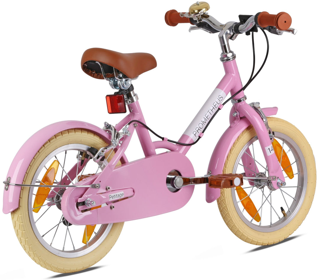 RETRO Kinderrad ab 3 - 4 Jahre in 14 Zoll | Rosa – Kinderfahrrad 14 Zoll von prometheus - bikes | prometheus - bikes