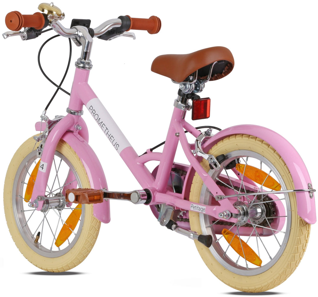 RETRO Kinderrad ab 3 - 4 Jahre in 14 Zoll | Rosa – Kinderfahrrad 14 Zoll von prometheus - bikes | prometheus - bikes