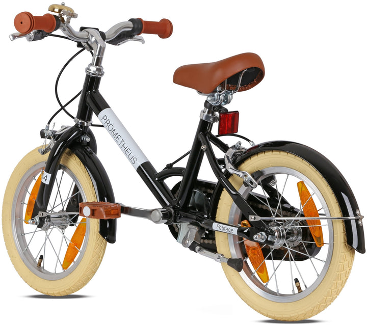 RETRO Kinderrad ab 3 - 4 Jahre in 14 Zoll | Schwarz – Kinderfahrrad 14 Zoll von prometheus - bikes | prometheus - bikes