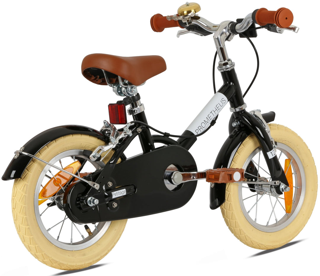 RETRO Kinderrad ab 3 Jahre in 12 Zoll | Schwarz – Kinderfahrrad 14 Zoll von prometheus - bikes | prometheus - bikes