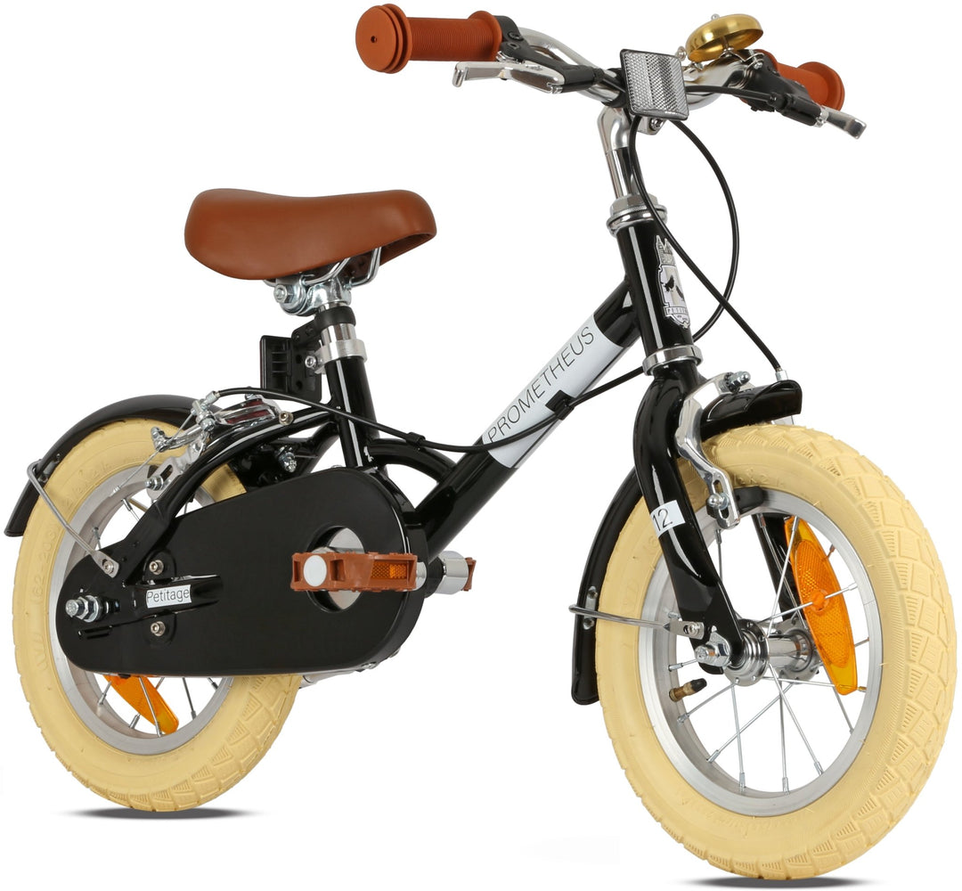 RETRO Kinderrad ab 3 Jahre in 12 Zoll | Schwarz – Kinderfahrrad 14 Zoll von prometheus - bikes | prometheus - bikes