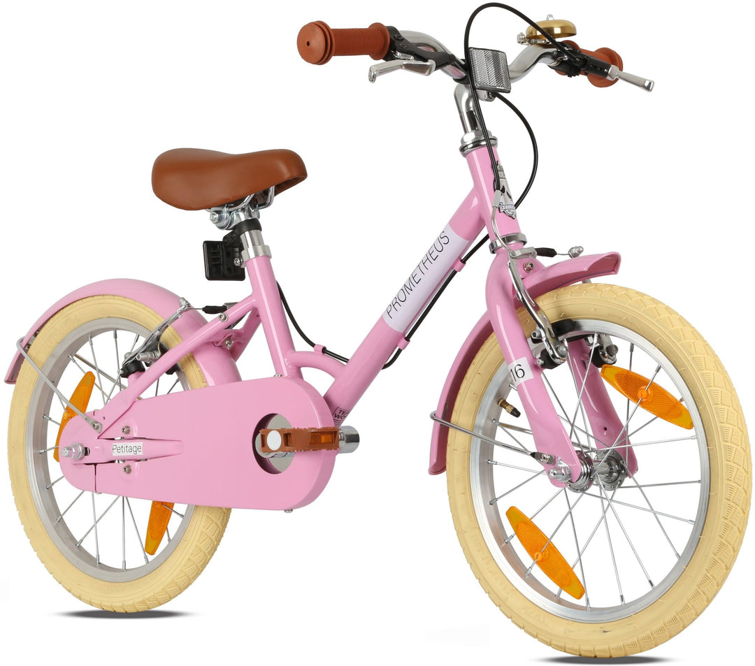 RETRO Kinderrad ab 4 - 5 Jahre in 16 Zoll | Rosa – Kinderfahrrad 16 Zoll von prometheus - bikes | prometheus - bikes