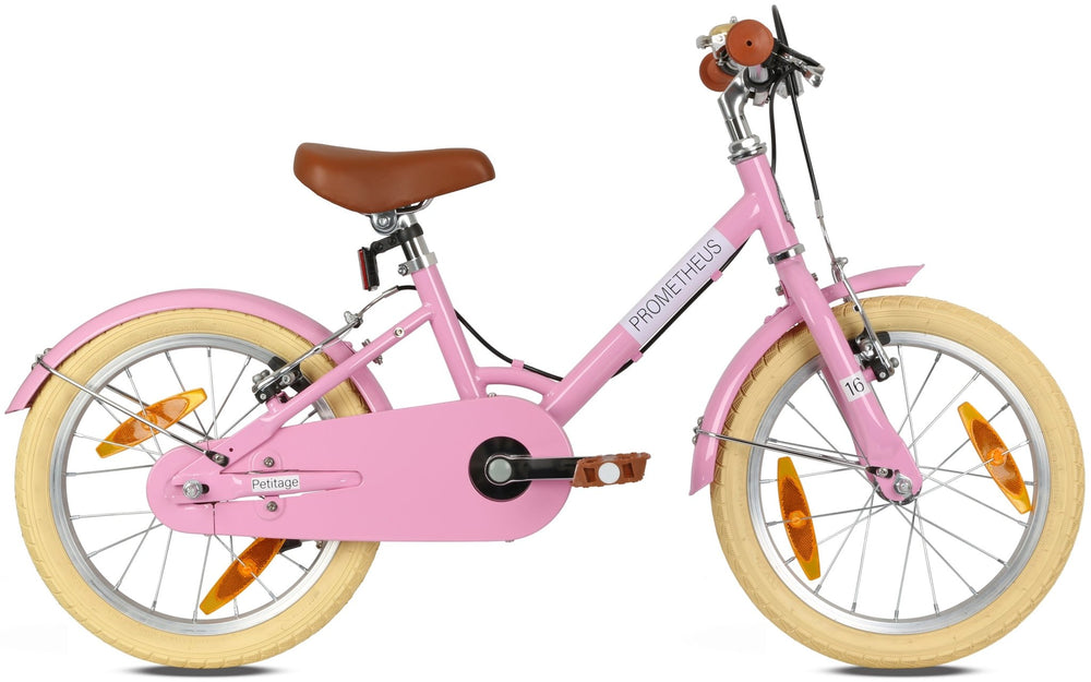 RETRO Kinderrad ab 4 - 5 Jahre in 16 Zoll | Rosa – Kinderfahrrad 16 Zoll von prometheus - bikes | prometheus - bikes