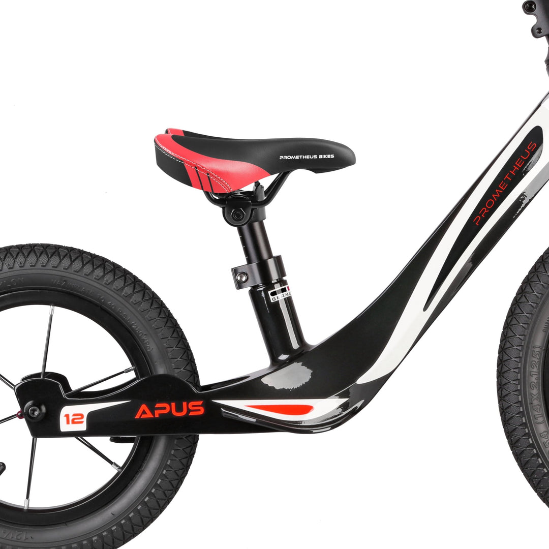 Sattel für 10 bis 16 Zoll Kinderfahrrad Laufrad in Rot – Fahrradsättel von prometheus - bikes | prometheus - bikes