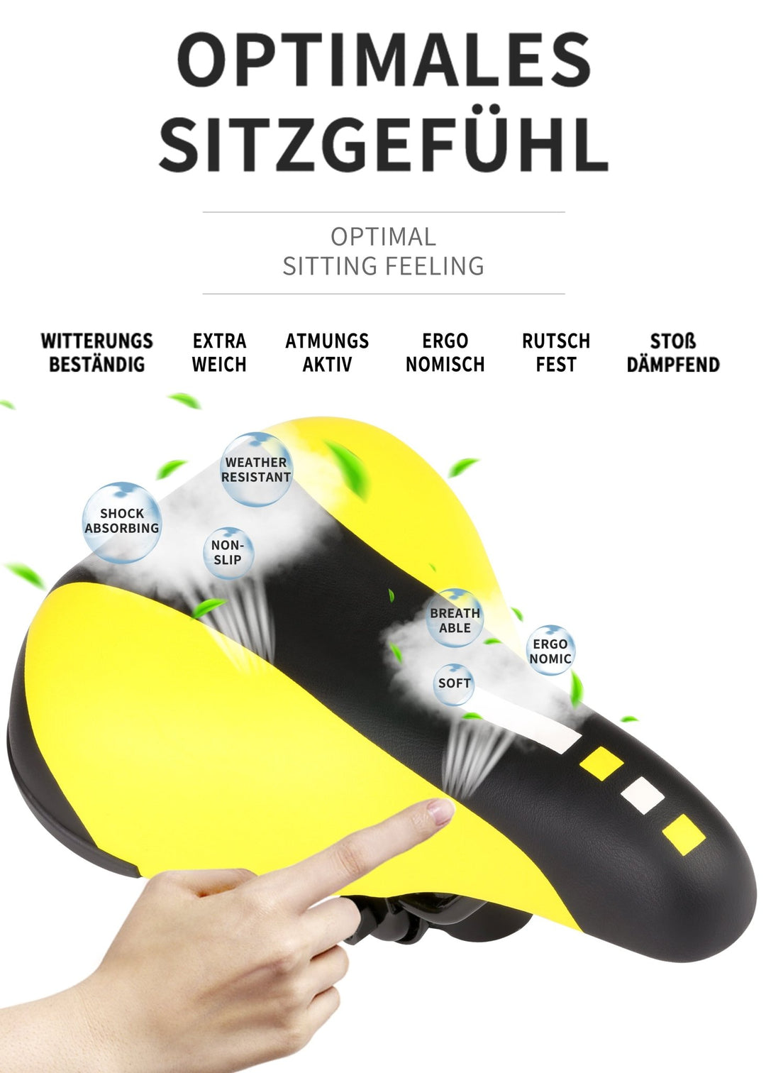 Sattel für 12 - 18 Zoll Kinderräder in Gelb – Fahrradsättel von prometheus - bikes | prometheus - bikes