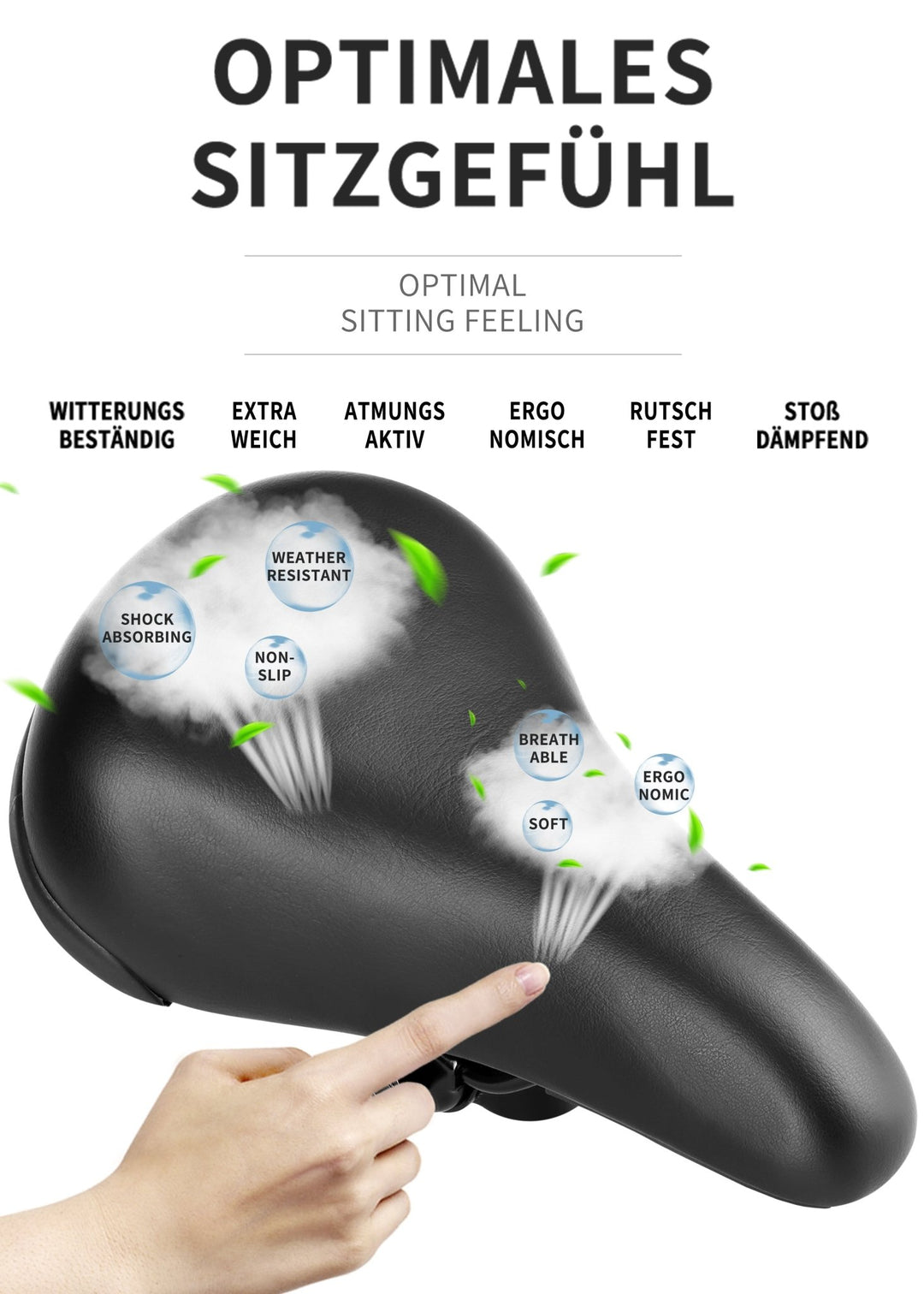 Sattel für 18 - 20 Zoll Jugend Fahrrad - Sattel Unisex in Schwarz – Fahrradsättel von prometheus - bikes | prometheus - bikes