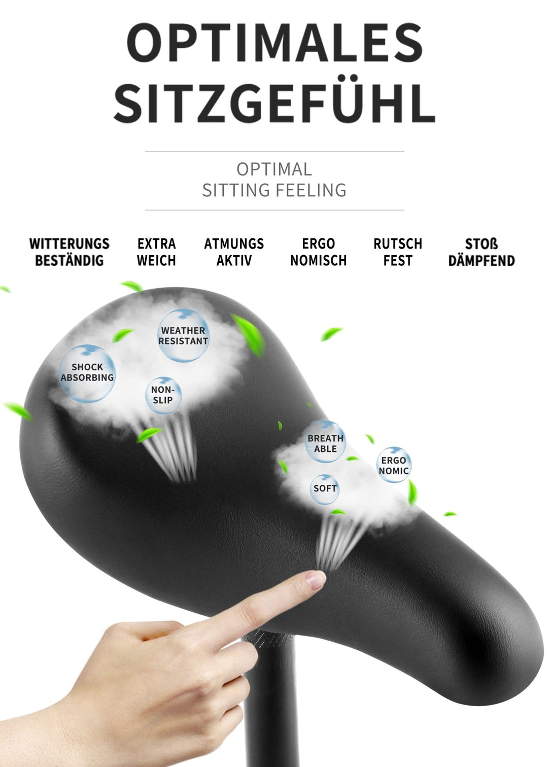 Sattel inkl. Stütze für 10 - 12 Zoll Laufräder 22 mm in Schwarz – Fahrradsättel von prometheus - bikes | prometheus - bikes