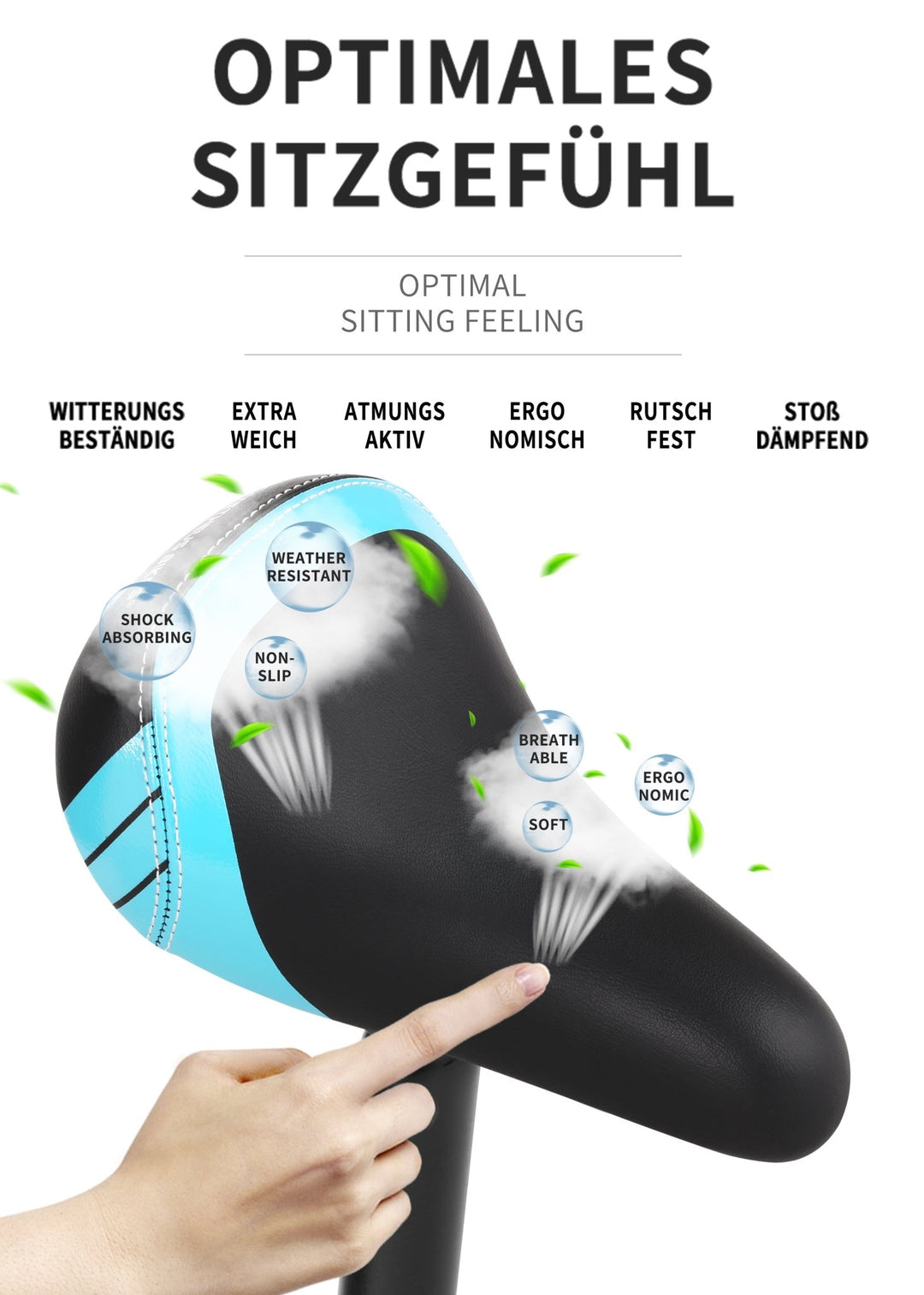 Sattel inkl. Stütze für 10 - 12 Zoll Laufräder & Kinderräder 25.4 mm in Blau – Fahrradsättel von prometheus - bikes | prometheus - bikes