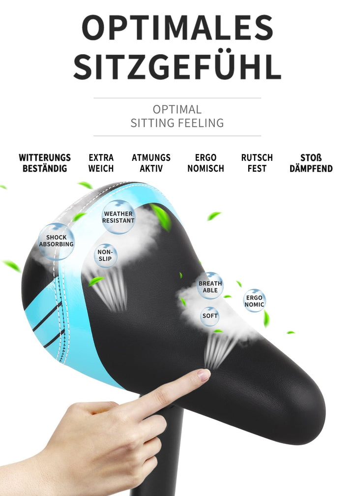 Sattel inkl. Stütze für 10 - 12 Zoll Laufräder & Kinderräder 25.4 mm in Blau – Fahrradsättel von prometheus - bikes | prometheus - bikes