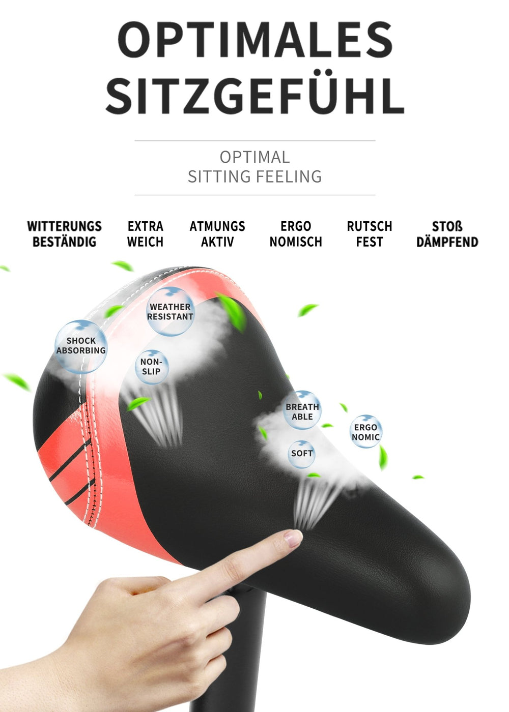 Sattel inkl. Stütze für 10 - 12 Zoll Laufräder & Kinderräder 25.4 mm in Rot – Fahrradsättel von prometheus - bikes | prometheus - bikes