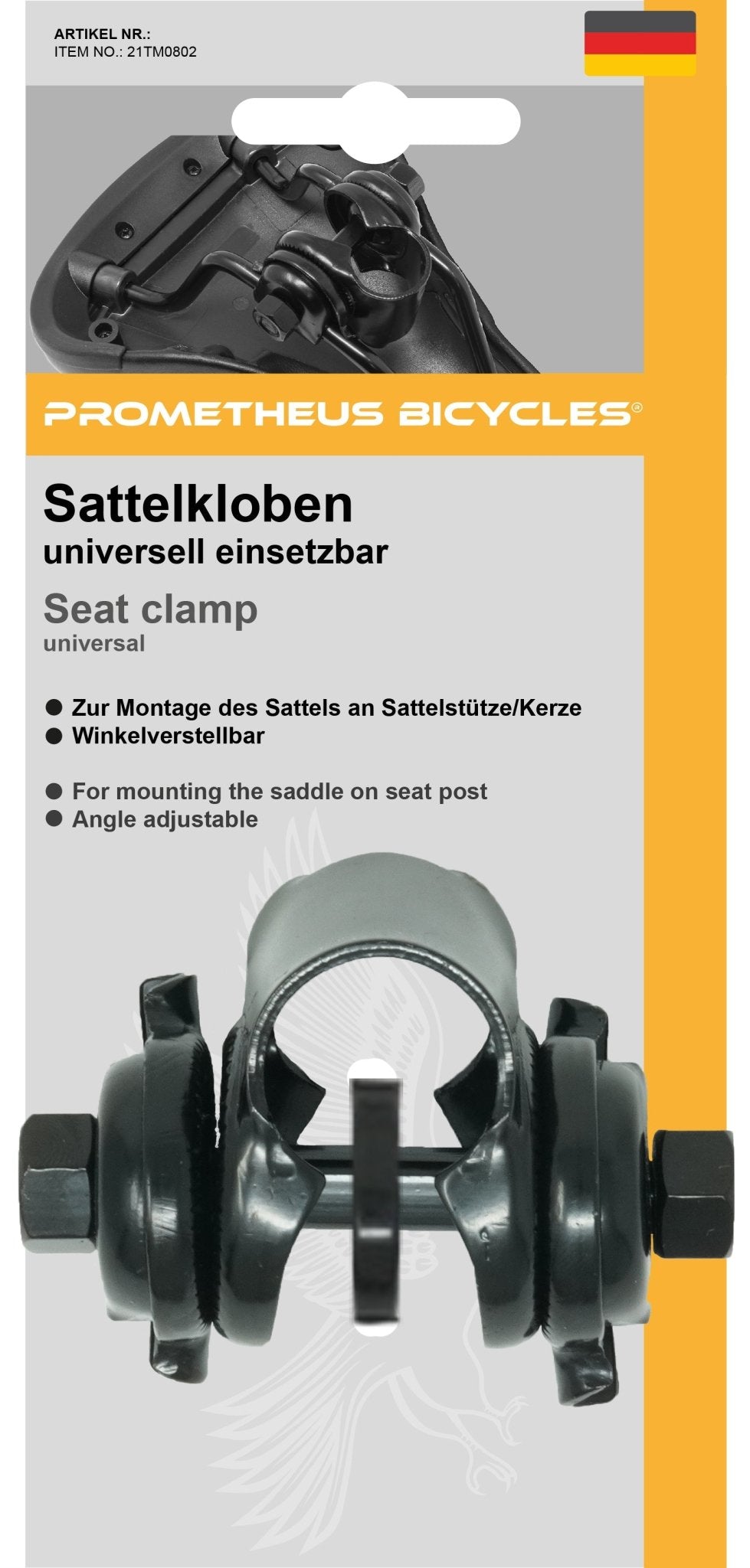 Sattelkloben 22 mm universal Schwarz – Fahrradsättel von prometheus - bikes | prometheus - bikes