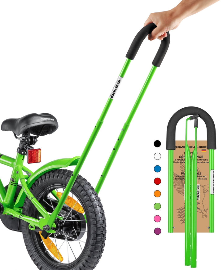 Schub - Haltestange Kinder - Achsmontage - Grün – Schubstange von prometheus - bikes | prometheus - bikes