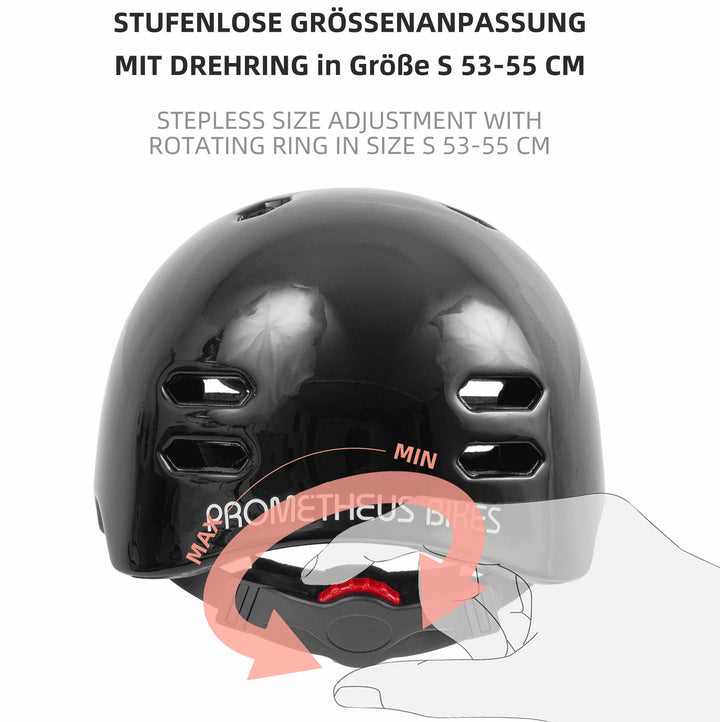 Helm Kinder Größe S 53-55 cm in Weiß / Schwarz